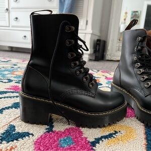 Dr. Martens Leona Black Lace-Up Women's Boots
(See description for sizing)